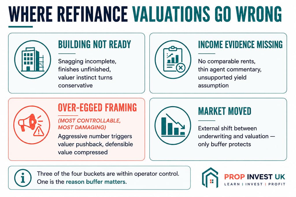The four most common reasons UK property development refinance valuations come in below projected GDV
